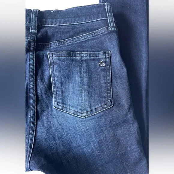 Rag & Bone 10 Inch Skinny Jeans Dark Wash Stretch Size 24 MSRP $195 - Picture 4 of 15